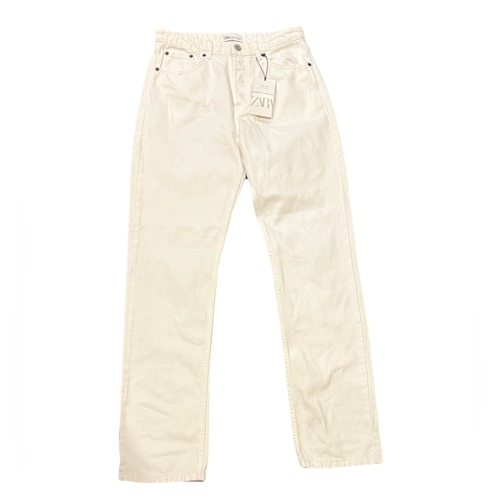 Zara NWT white straight leg jeans, size 8